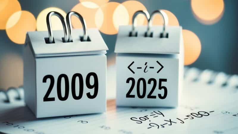 Quem nasceu em 2009 tem quantos anos em 2025?