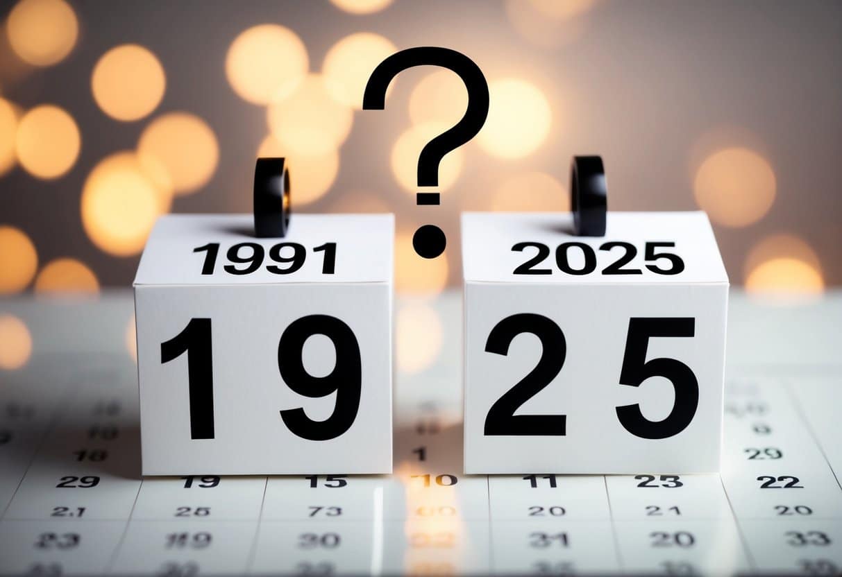 Quem nasceu em 1991 tem quantos anos em 2025?