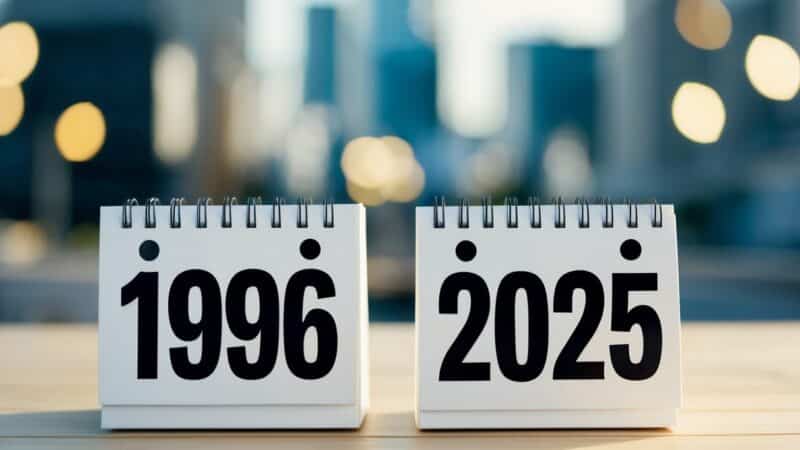 Quem nasceu em 1996 tem quantos anos em 2025?