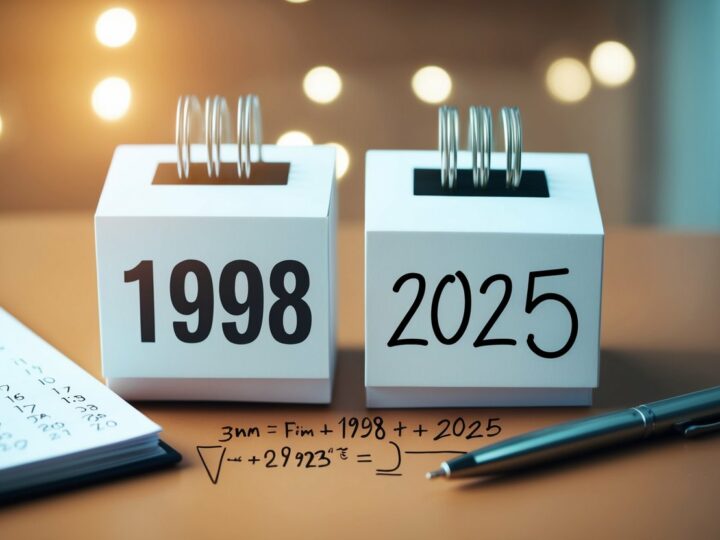 Quem nasceu em 1998 tem quantos anos em 2025?