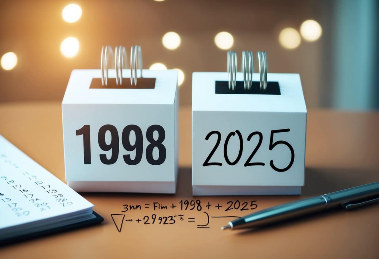 Quem nasceu em 1998 tem quantos anos em 2025?